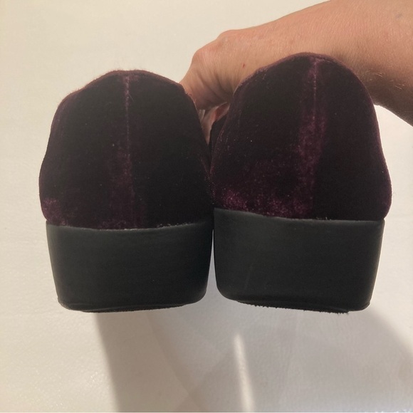 FITFLOP Sz  10 Superskate Burgundy Velveteen Flats Slip-on Comfort Shoes - Picture 9 of 13